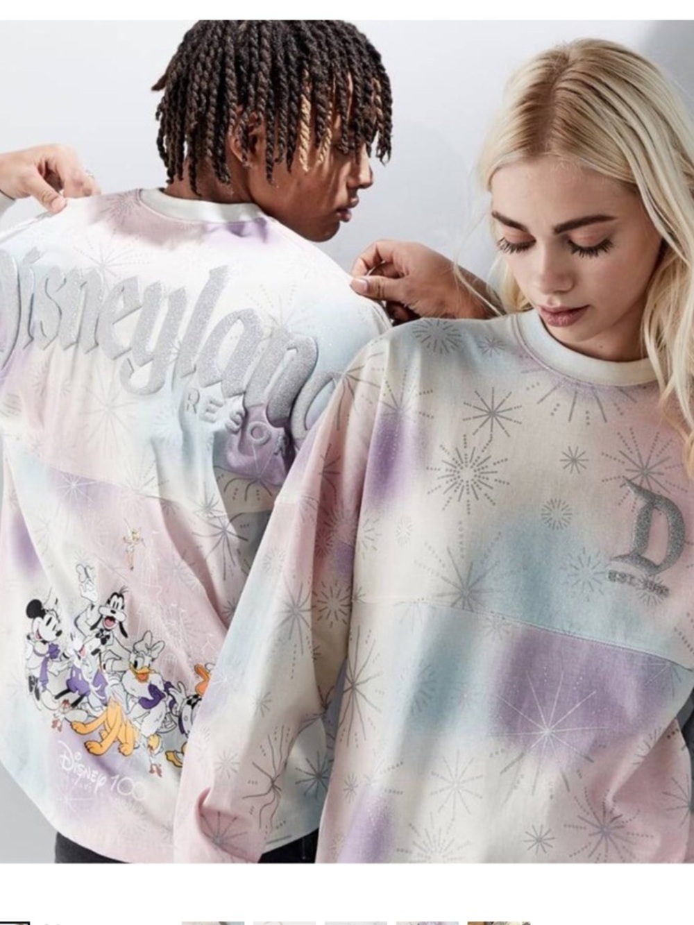 Spirit Jersey 100 Years Disneyland Resort Pastel Tye Dye Silver Mickey & Friends - Picture 2 of 10